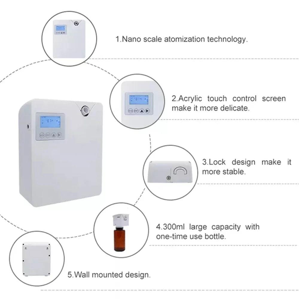 Aroma Diffuser Home Perfume Scent Machine Fragrance Air Freshener Essential Oil Waterless Flavoring Timer WIFI Bluetooth Control
