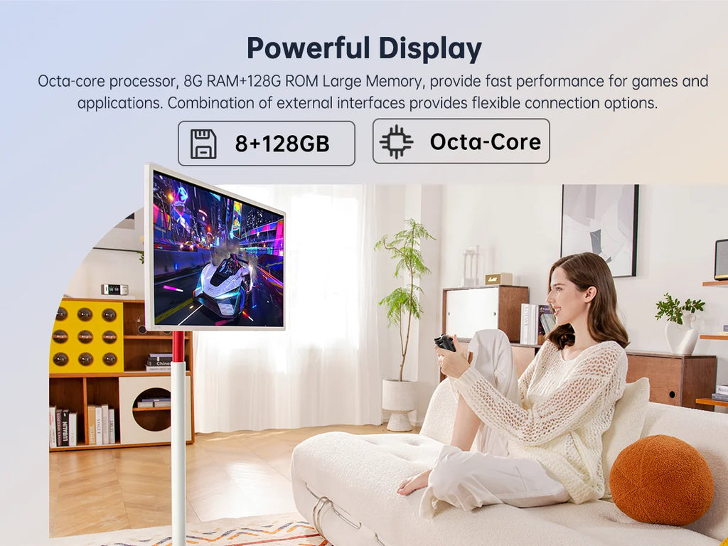 KTC 32 Inch MegPad 4K Touchscreen Smart Portable Monitor with Android 13 Google EDLA-Certified, 9500mAh Built-in Battery