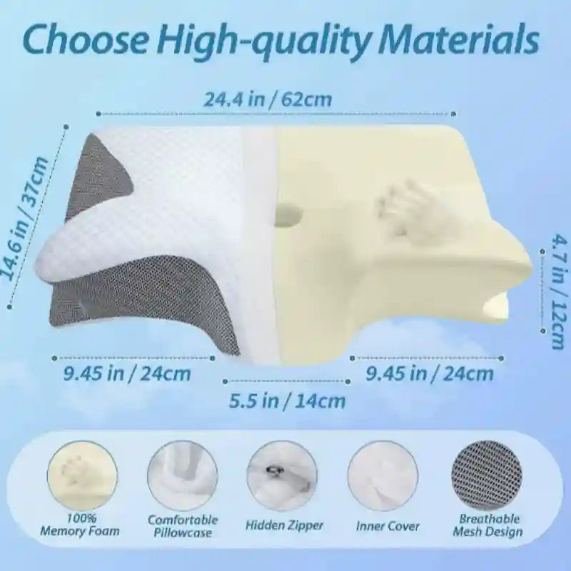Butterfly Memory Foam Neck Pillow for Targeted Cervical Pain Relief Massage Cushion Tidesmit