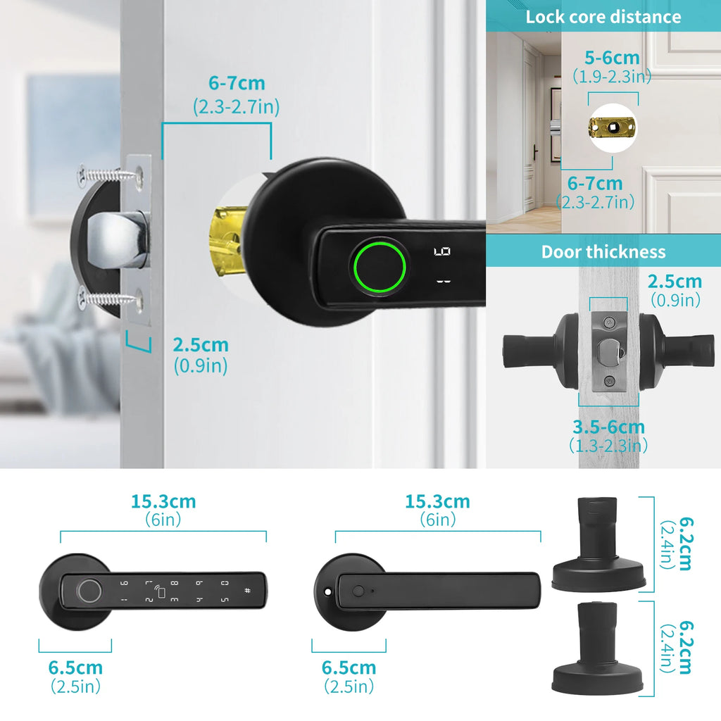 Tuya Smart Bluetooth Door Lock Biometric Electronic Lock Home Kit Smart Home Automation Home Protection Smart Life Control
