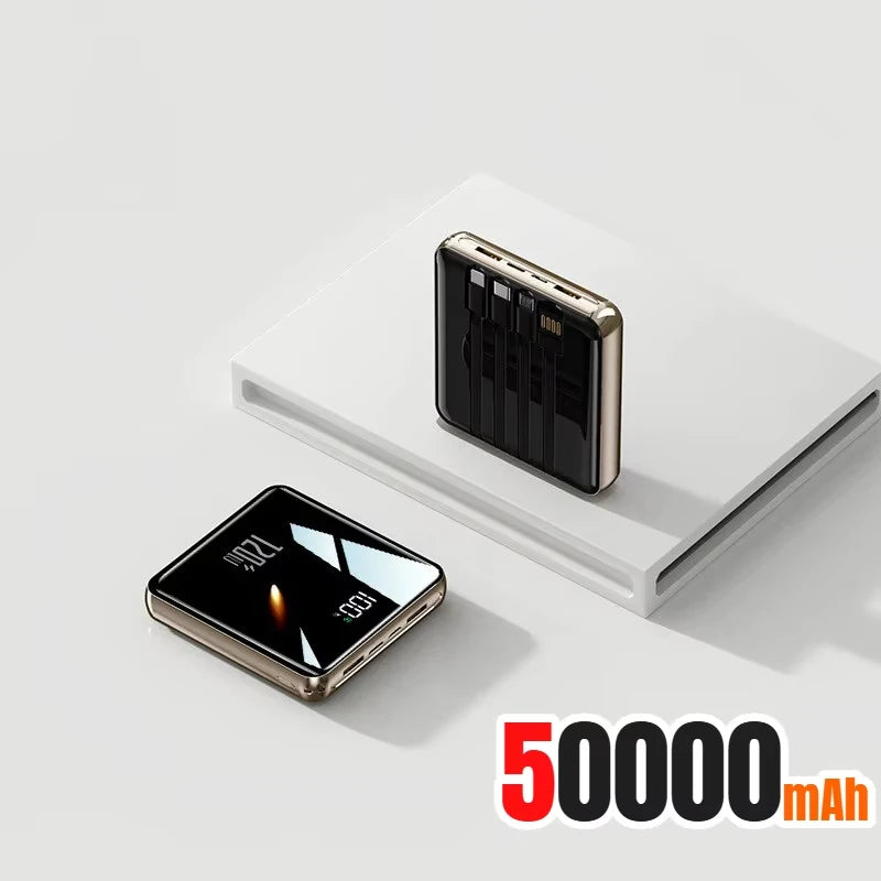 Portable Power Bank with 4 Built-in Cables - 50000mAh Tidesmit Black 50000mAh Tidesmit