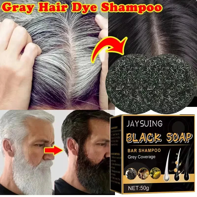 Natural Black Hair Shampoo Soap Handmade Bar With Ganoderma Polygonum Multiflorum Nourishing Shiny Hair Herbal Hair Growth Soap