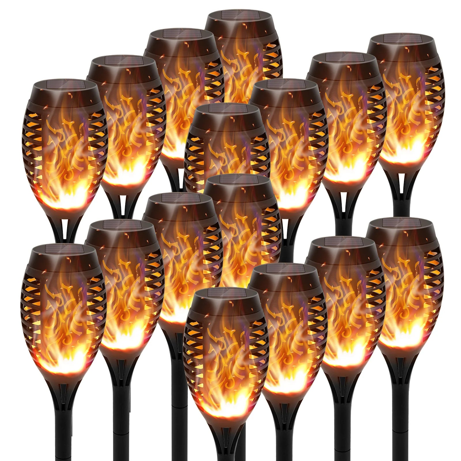 12LED Solar Flame Torch Lights Flickering Waterproof Garden Decoration Outdoor For Lawn Path Yard Patio Floor Lamps