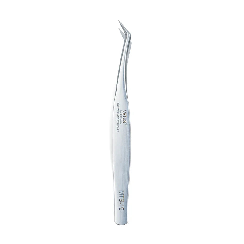 Eyelash Extension Tweezers: Precision Stainless Steel Pro Tools False Eyelashes MTS-19 Tidesmit