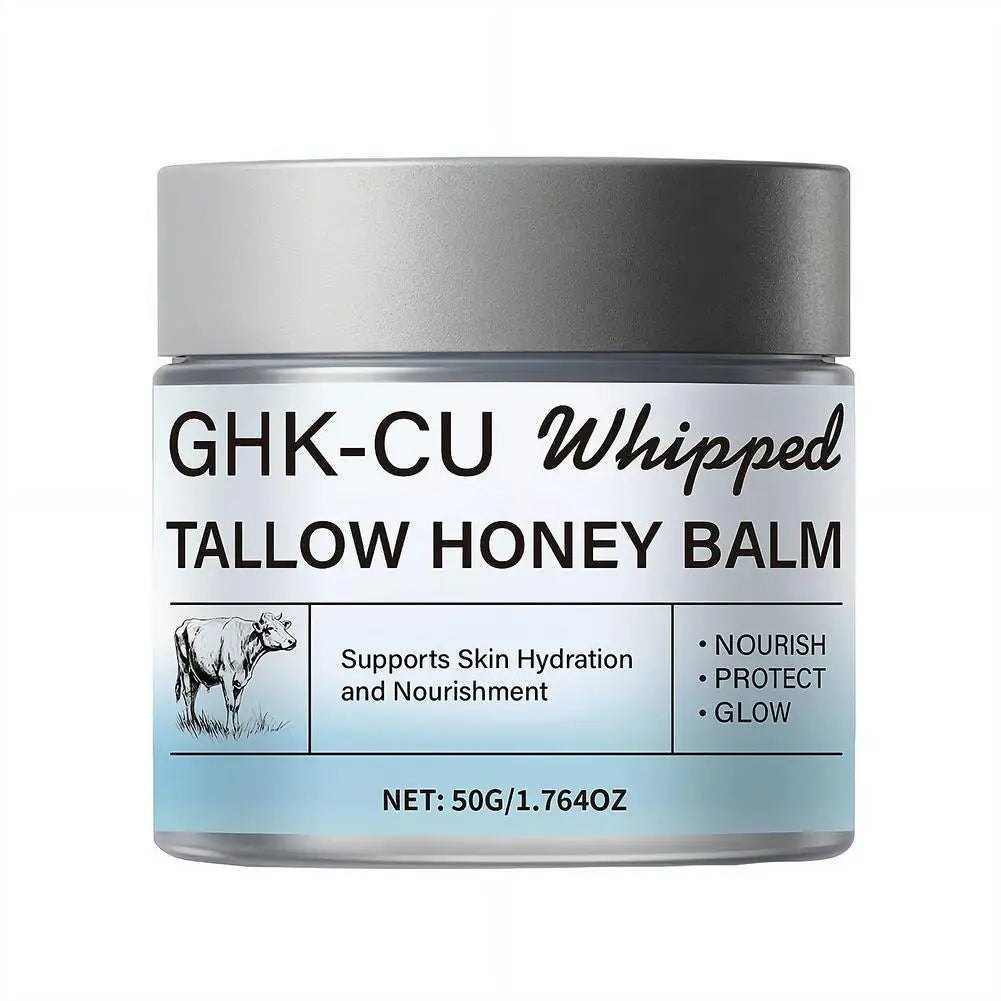 Copper Peptides GHK-Cu Beef Tallow Face Cream Blue Balm Manuka Honey Face and Body Moisturizer for Mature, Dry & Sensitive Skin