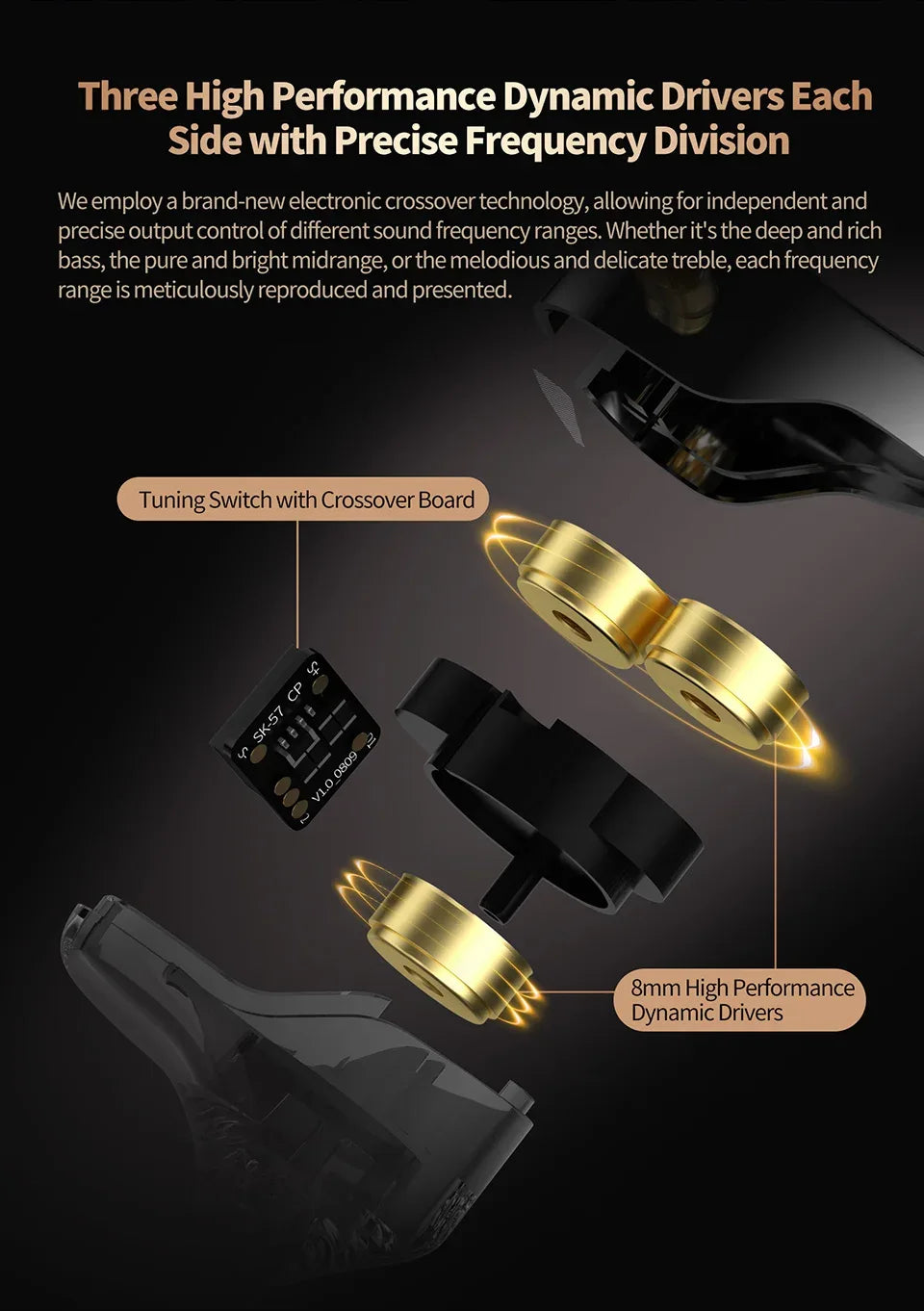 KZ Vader In-Ear Monitor | Adjustable Tuning HiFi Audio | Tidesmit Tidesmit