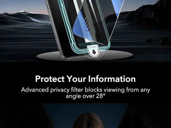 iPhone 16 Anti-Peek Screen Protector Tempered Glass 3 Pack Tidesmit