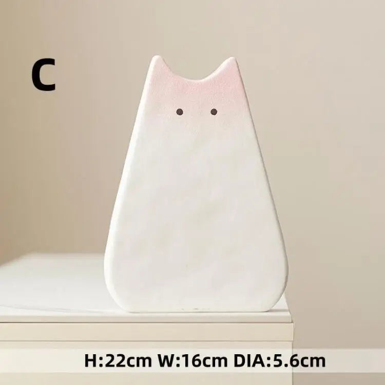 Cute cat-like ceramic vase, Nordic style, simple and cute, decoration for dried flower arrangement, hydroponic living room