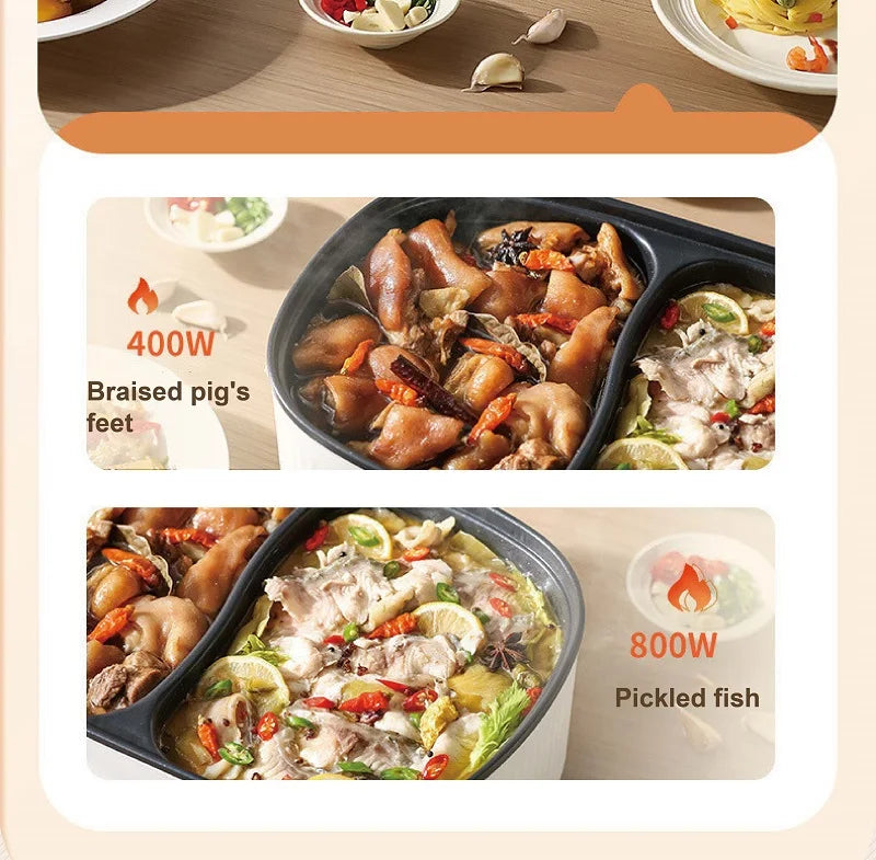 6L electric nonstick hot pot braised pig's feet (400W) and pickled fish (800W)
