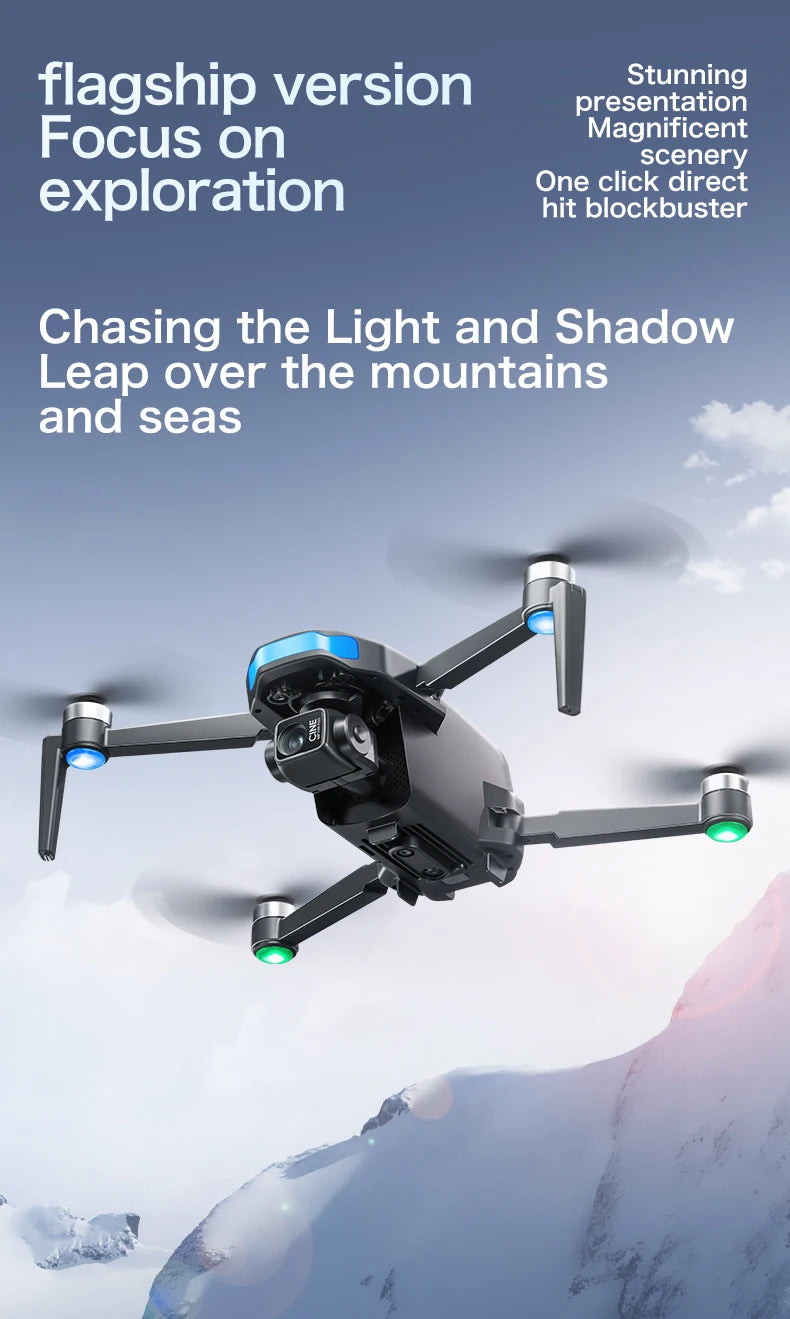 4K Camera Drone With 3-Axis Gimbal GPS - Foldable Aerial Quadcopter Tidesmit