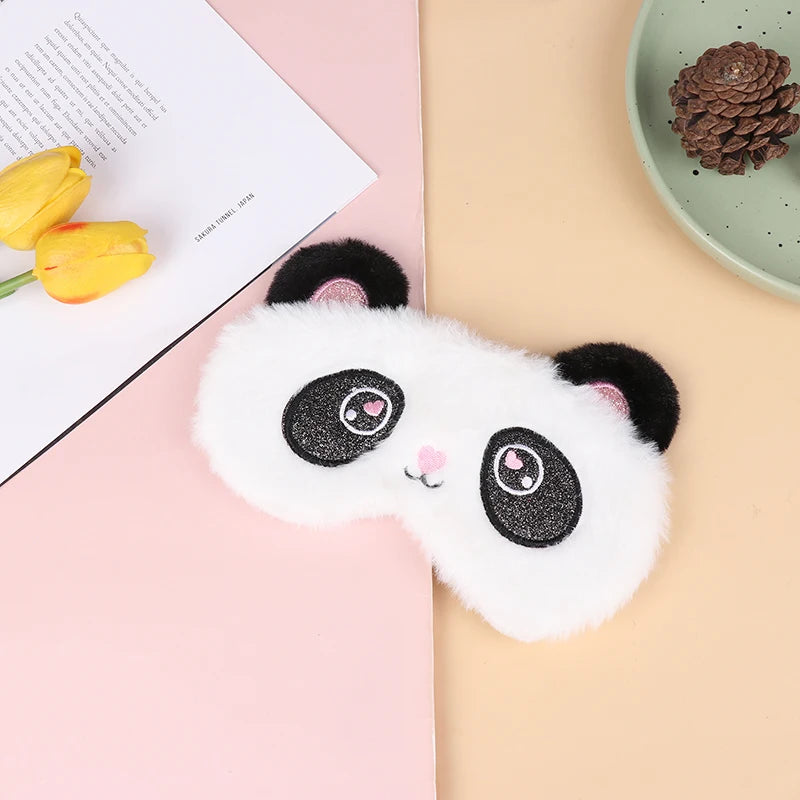 1pc Sleeping Mask Sleeping Blindfold Soft Plush Eye Masks Cute Cat Eye Cover Plush Mask Eyepatch Nap Health Eye Cover