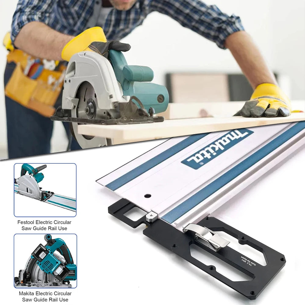 Woodworking Guide Rail Square Right Angle Positioning Plate Match TS55/TS75 Slide Rails Compatible with Festool/Makita/Milwaukee