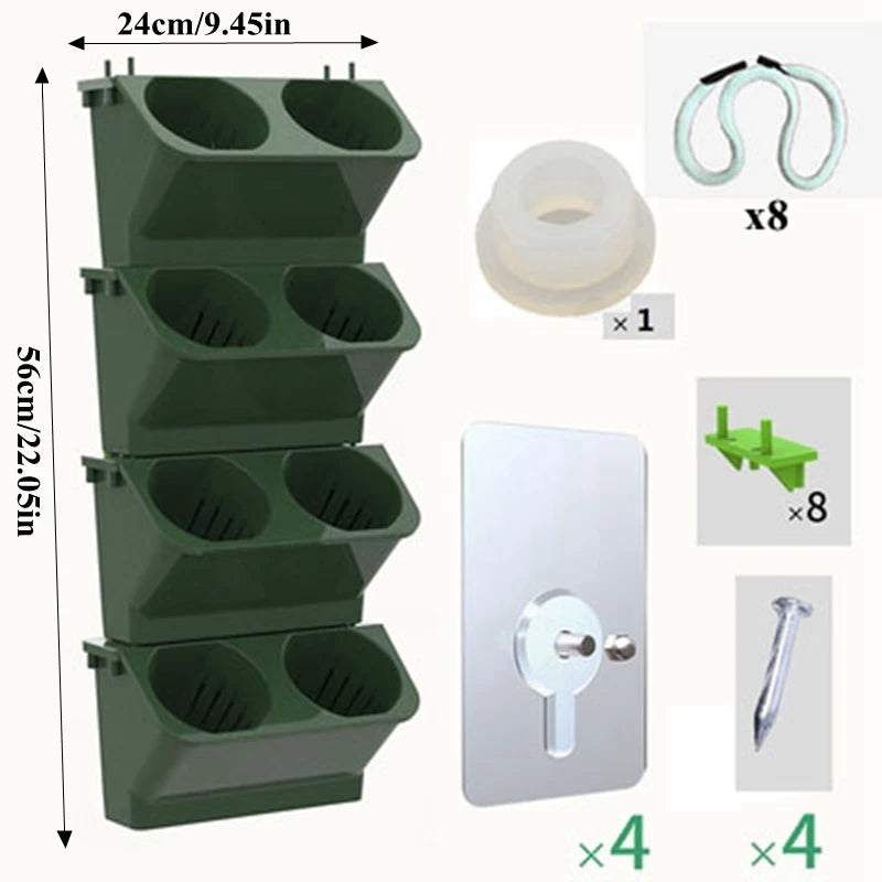 Plant Wall Flowerpot Modular Vertical Greening Basin Stackable Combination Wall Hanging Planter Flower Pots Garden Decoration