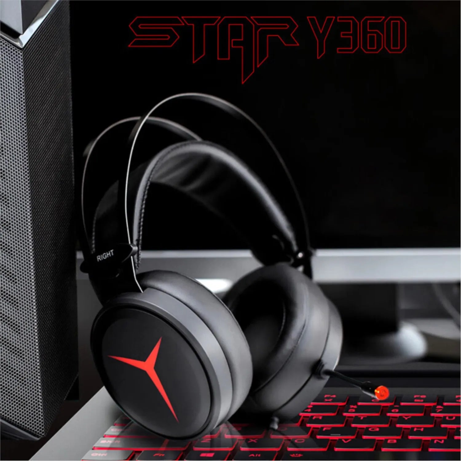 Lenovo Legion Gaming Headset - Over-Ear Wired Audio with Noise-Cancelling Mic Tidesmit