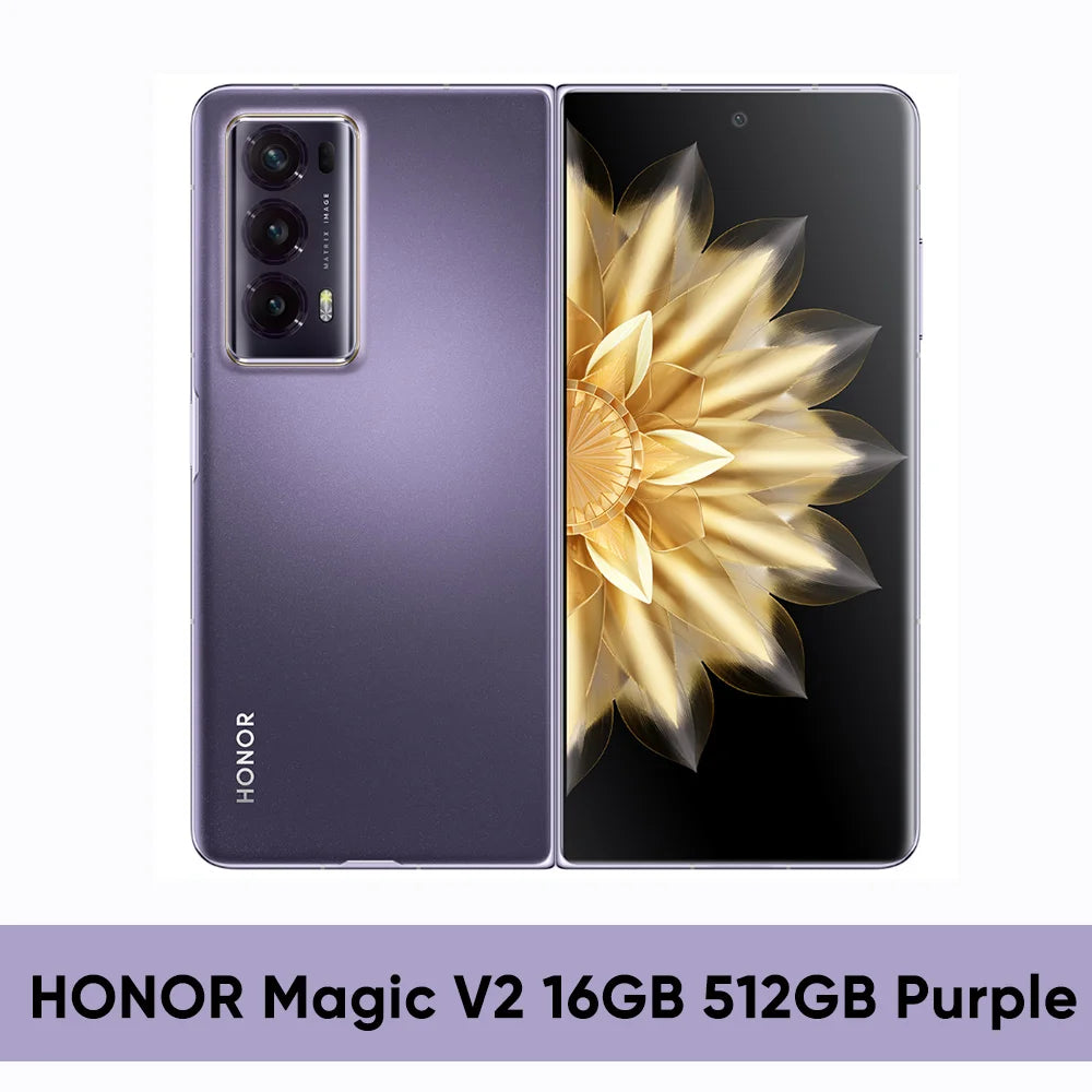 Honor Magic V2 Foldable 5G Smartphone, 16GB RAM, 512GB Storage AE 16GB 512GB Purple UNITED KINGDOM Tidesmit