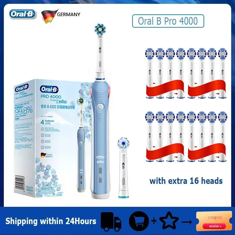 Oral B Sonic Electric Toothbrush PRO4000 RPO600 D12 Vitality Rotating Tooth Brush for Adults Oral Cares Rechargeable Waterproof