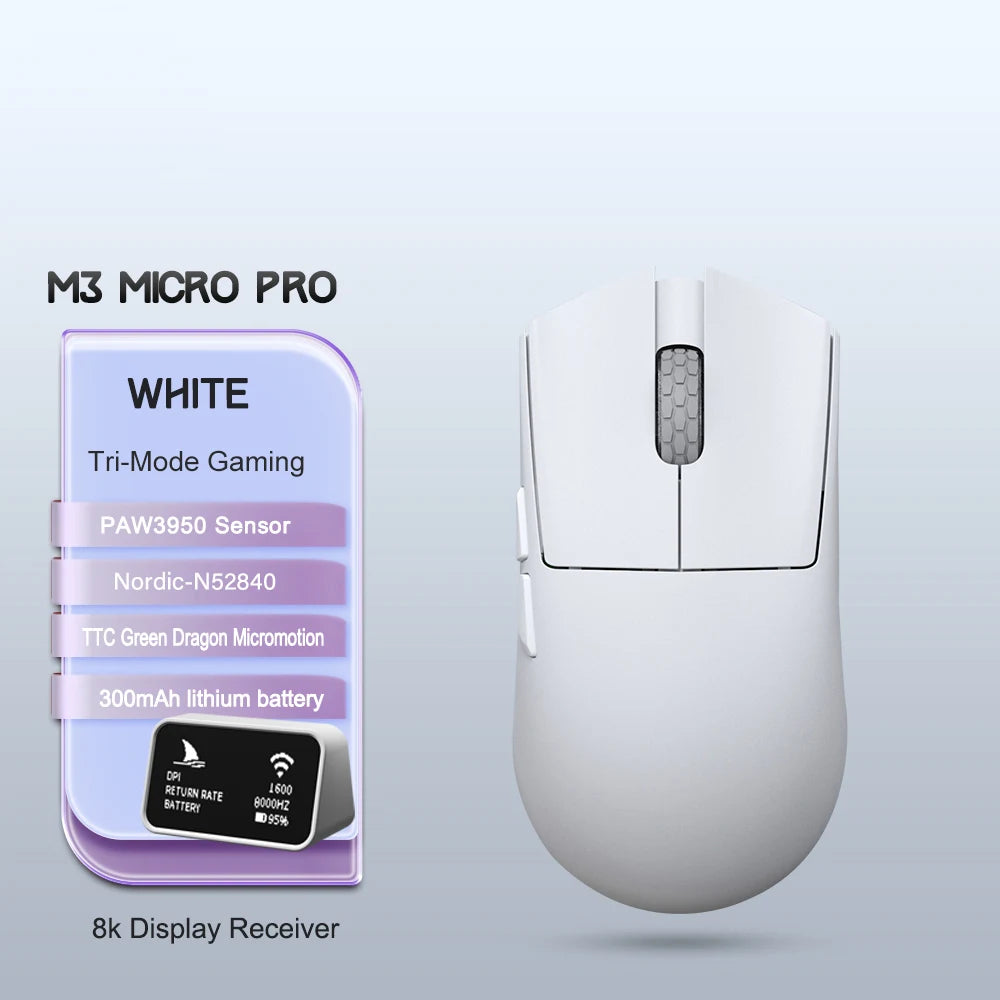 Darmoshark M3 Micro V2 Wireless Gaming Mouse Double 8k Nordic N54L PAW 3950 30000 DPI  Small Hand  Macro Game Mouse Lightweight