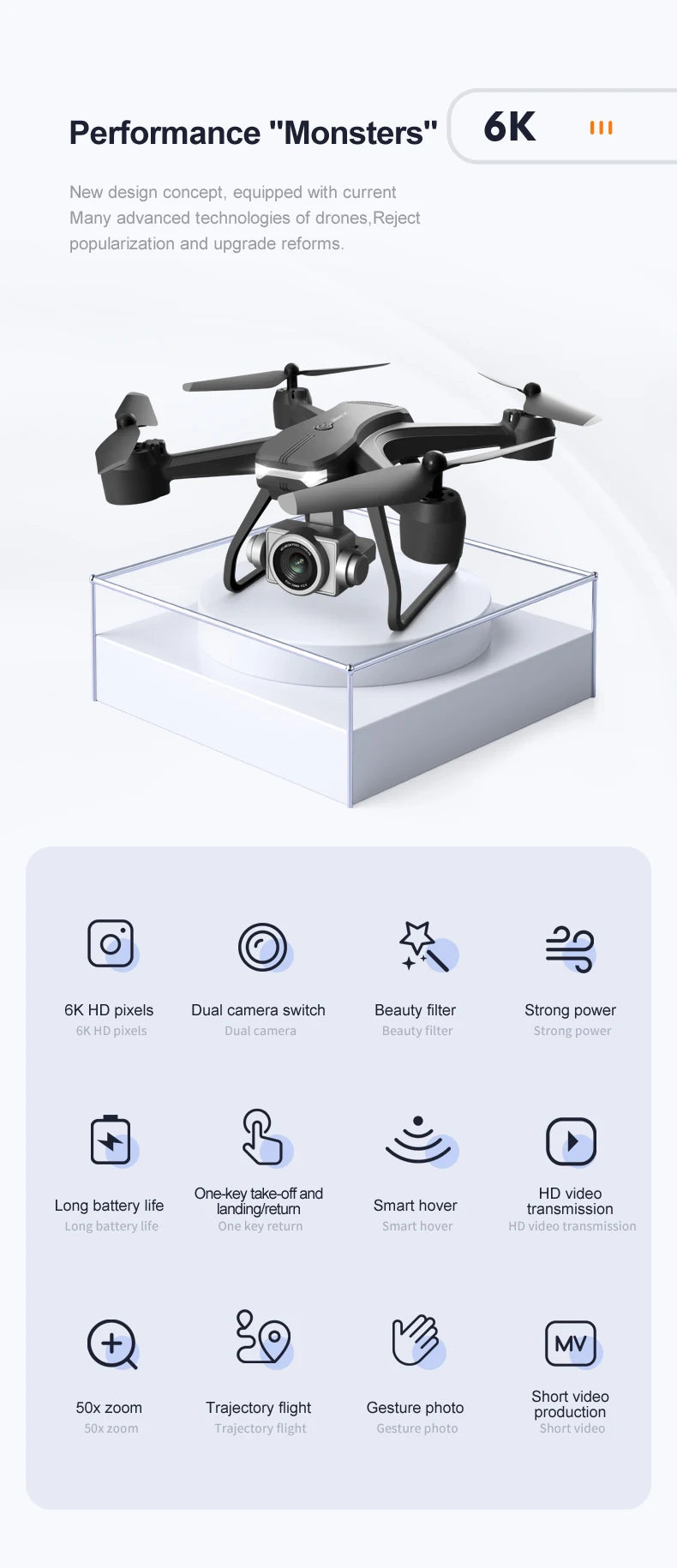 4K Dual Camera Drone: Foldable Beginner GPS Drone with Height Hold Tidesmit
