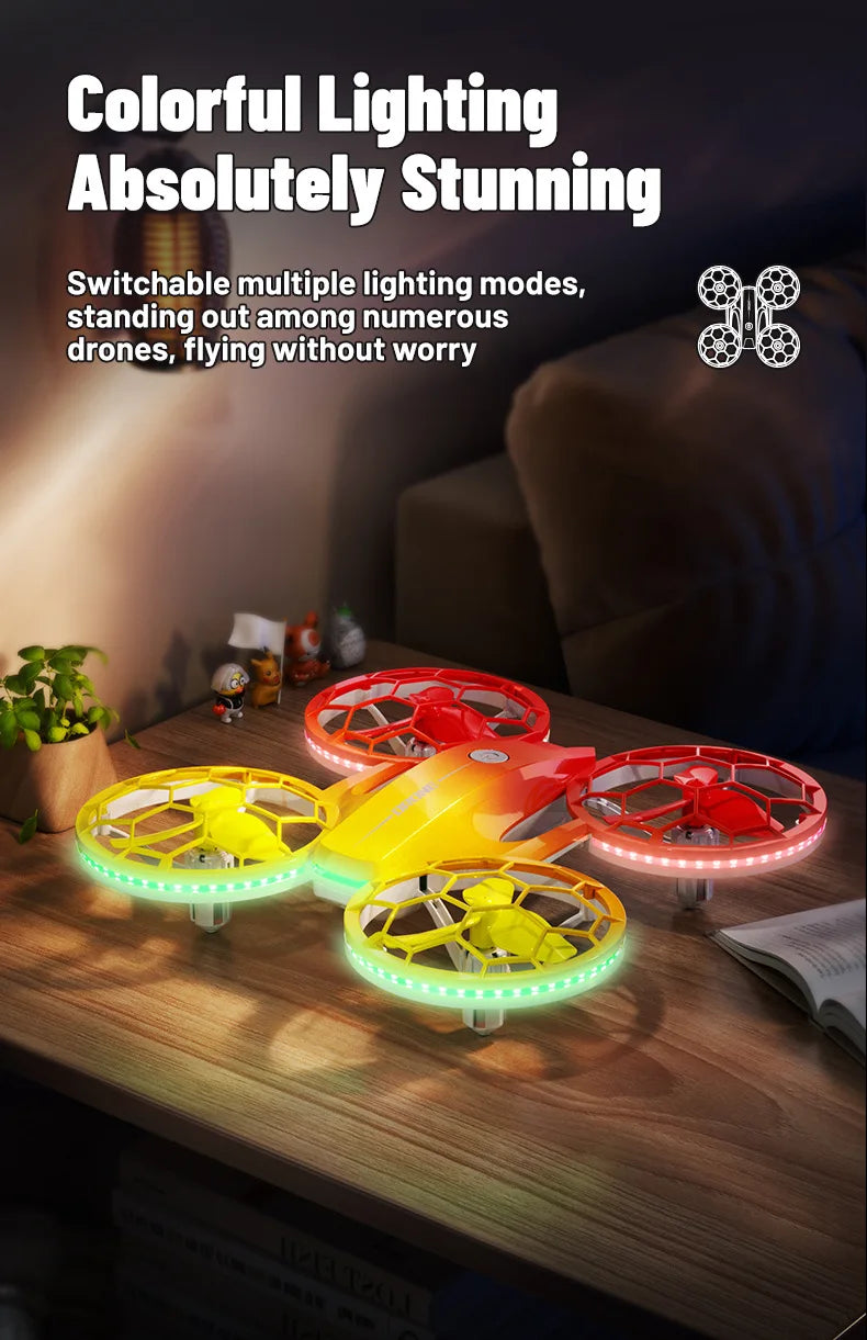 Mini RC Drone for Kids - UFO LED Beginner Drone with Obstacle Avoidance Tidesmit