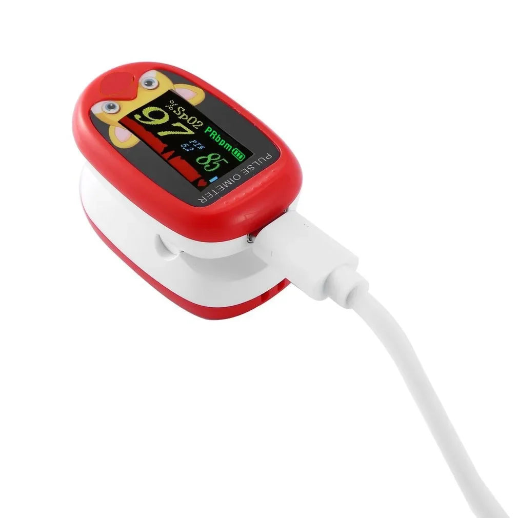 USB Pediatric Oximeter Finger Blood Oxygen Monitor for Children Pulse Oximeter OLED Digital Oximetro Home Medical Thermometer