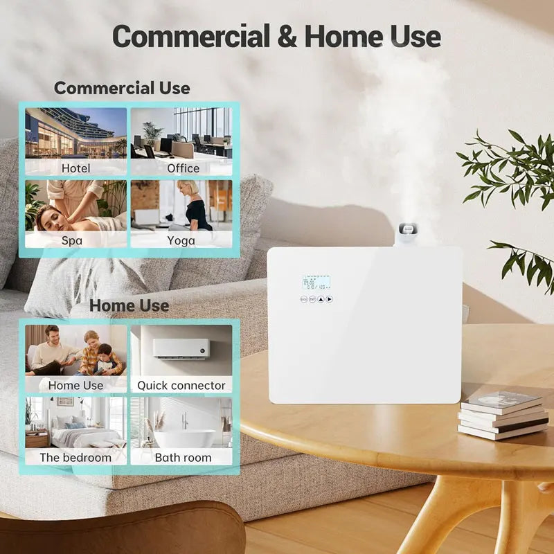 Smart Waterless Scent Diffuser Machine WiFi Bluetooth App Control Aroma Essential Oil Diffuser for Home Hotel Office Large Room