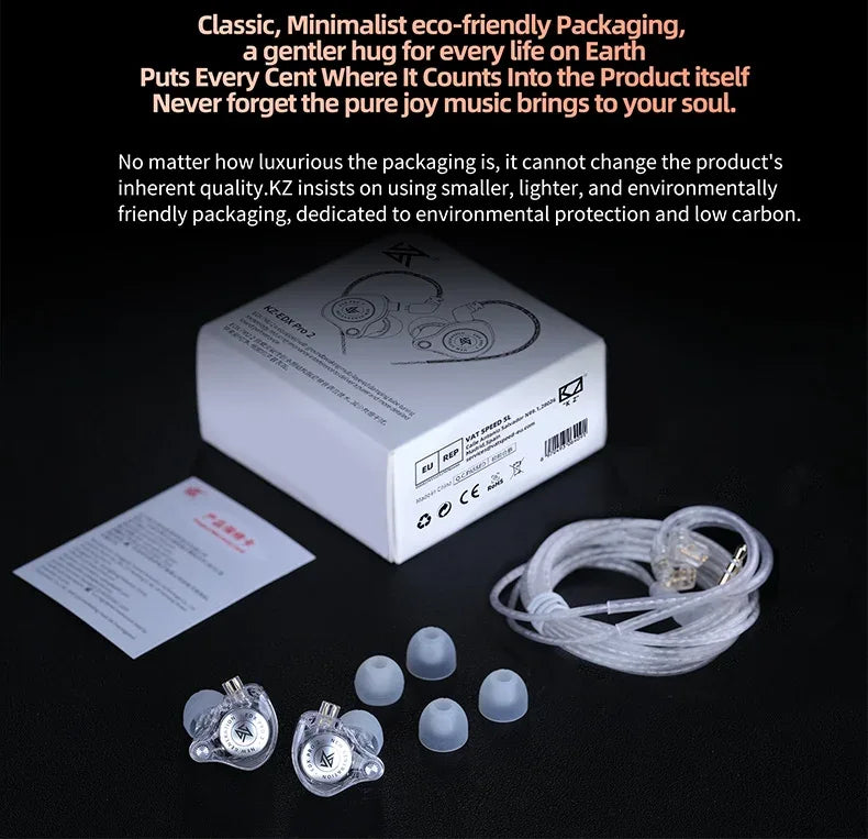 KZ EDX Pro In-Ear Monitors | HiFi Wired 3.5mm Earphones | Tidesmit Tidesmit