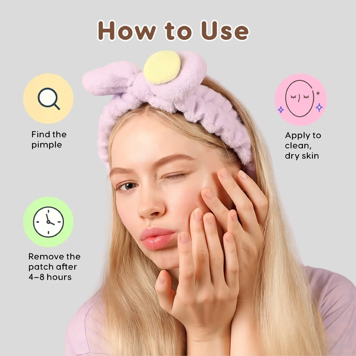 125PCS Hello Kitty Cute Face Stickers, Hydrocolloid Pimple Patches for Invisible Blemish Concealing
