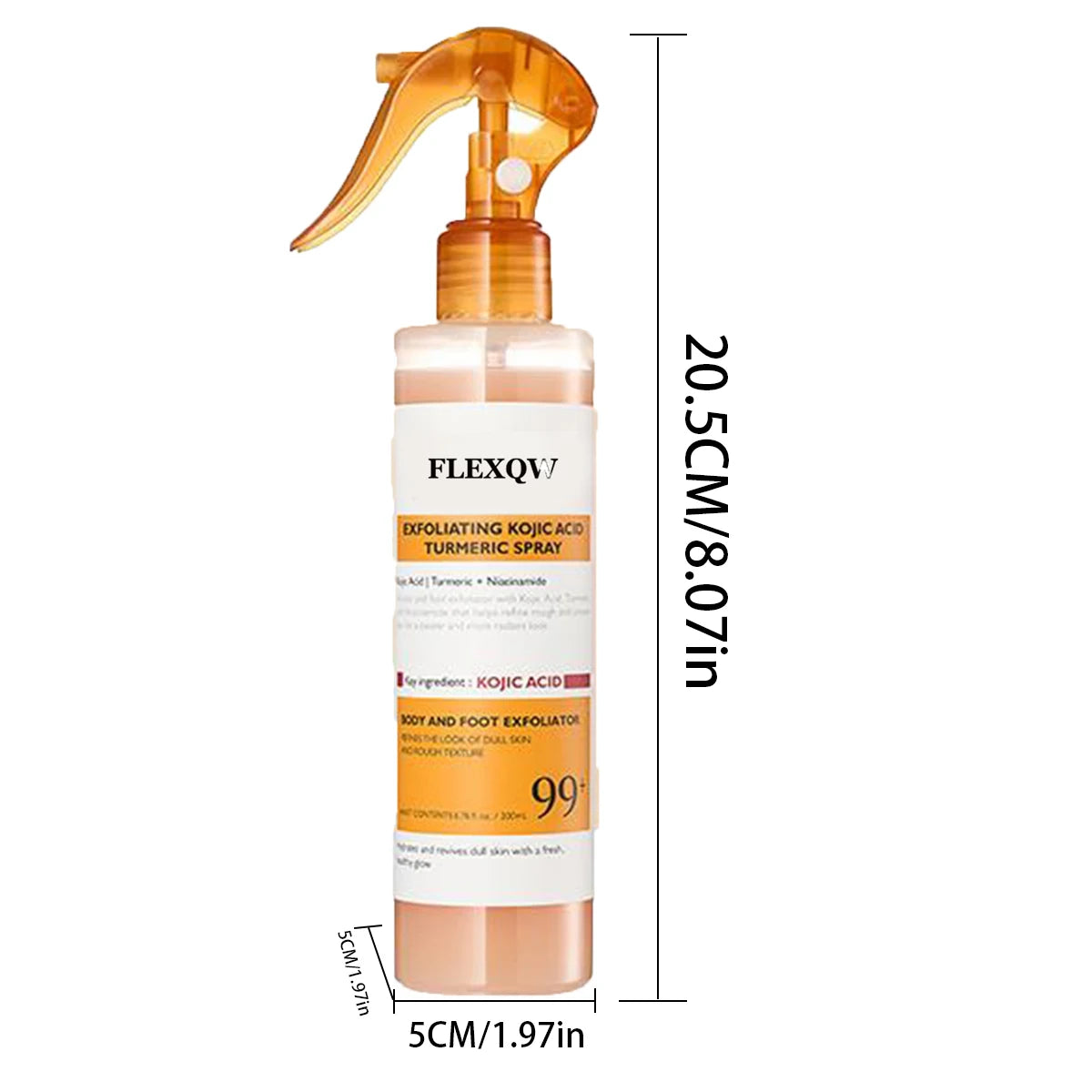 Kojic Acid Turmeric Body Scrub Spray | Natural Exfoliating 200ml Scrubs Treatments Tidesmit