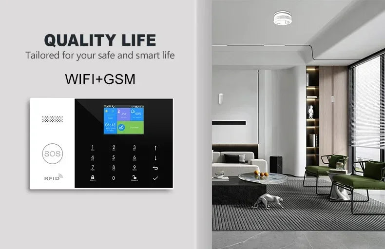 Wireless Home Alarm System with WiFi App Control & Smart Integration Tidesmit