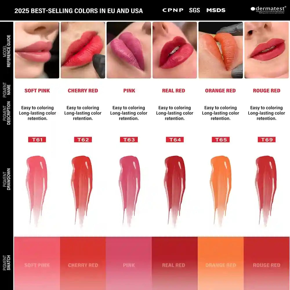 Permanent Makeup Pigment 5ml | Professional PMU Lip & Brow Ink Permanent Makeup Machines Tidesmit