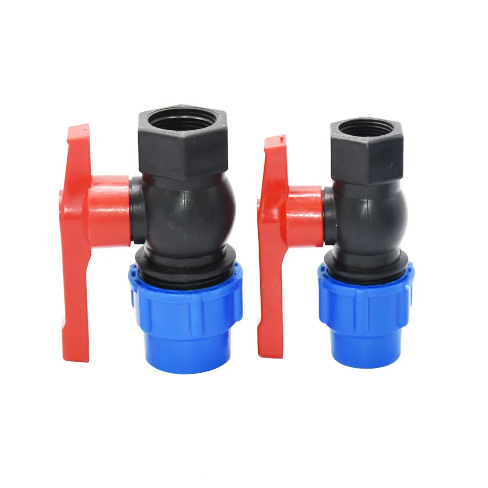 20/25/32/40/50mm PE Tube Quick Connector Elbow Tee Water Splitter Plastic Ball Valve Coupler Farm Irrigation Water Pipe Fittings
