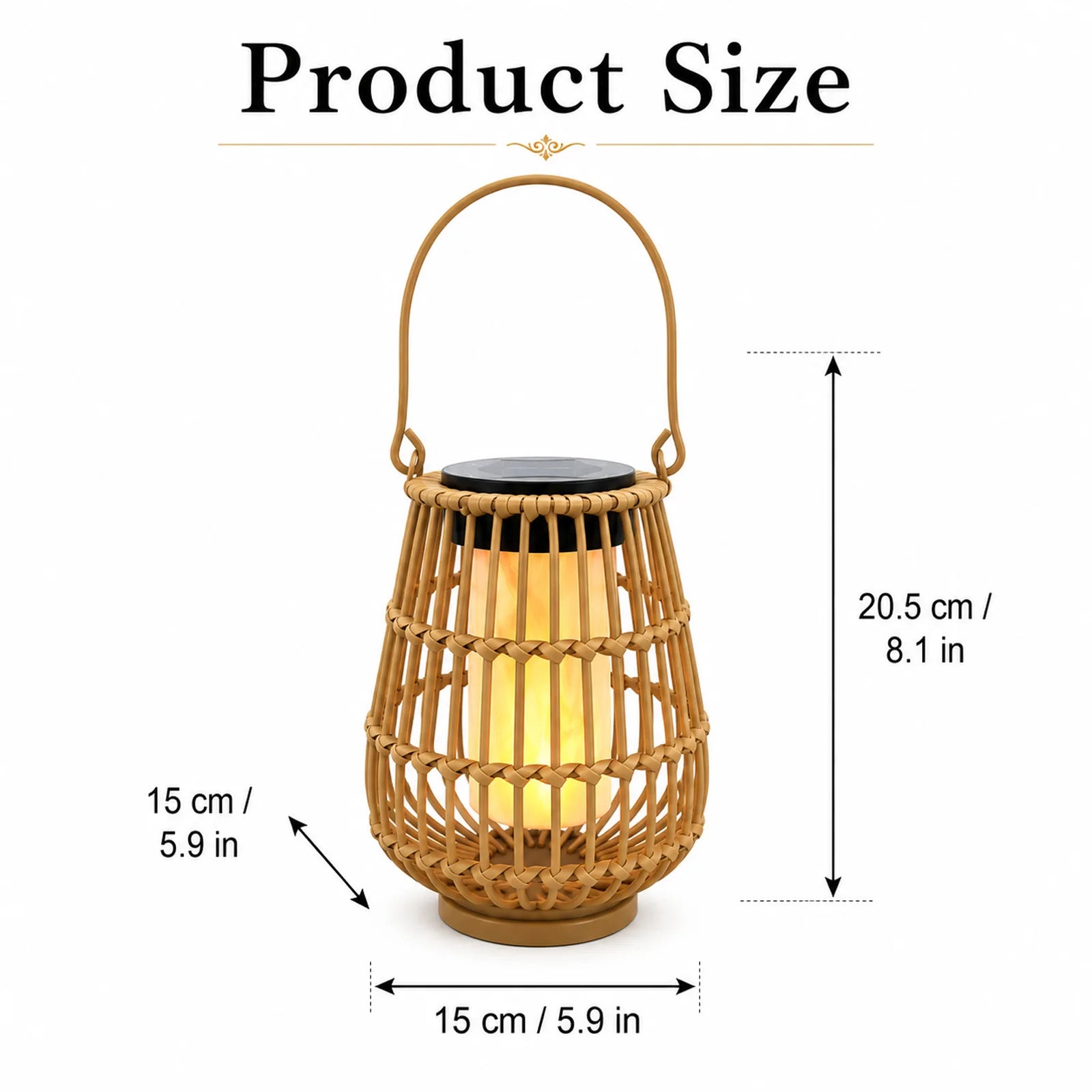 2 Pack Solar Lanterns Outdoor, Handwoven Waterproof Hanging Rattan Solar Lights Gifts for Women Christmas Birthday Lamp Lights, Decoration for Outside Yard Garden Porch Patio Trees Lawn Pathway