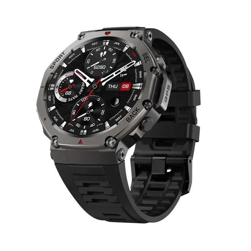 YLL-Dm58 Android Smart Watch AMOLED Screen for Answer Calls GPS Altitude Barometric Compass 5ATM Waterproof NFC Sleep