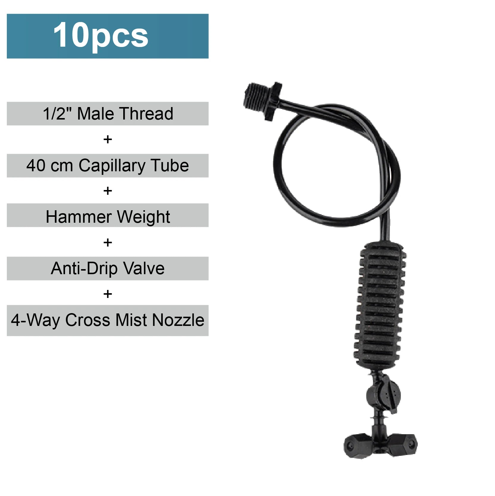Greenhouse Hanging Mist Sprayer 360° Rotating Irrigation Spray Nozzle Fogging Sprinkler Nozzle for Garden Irrigation