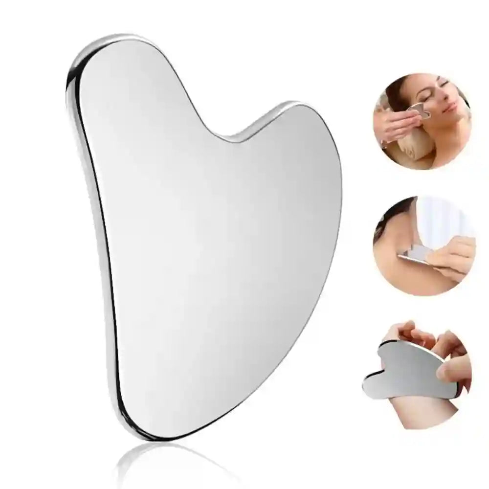 Stainless Steel Gua Sha Face Massager - Ergonomic Heart Shape Tool Eye Massage Instrument Tidesmit