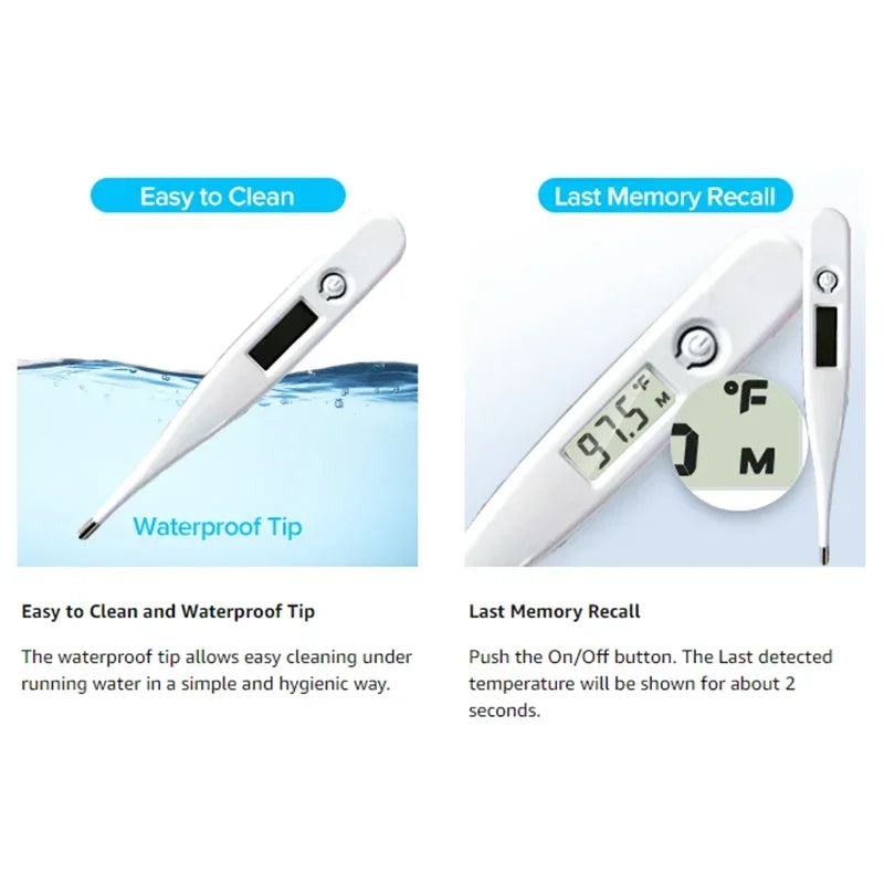 Baby Thermometers Pulse Oximeter Finger Digital Thermometer Accurate Oral Armpit Temperature Reading Fever Alert Termometer