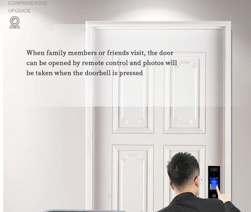 Cardoria Fully Automatic AI Dual Screen Camera Dual Electric Palm Vein Door Entry Intelligent Fingerprint Facial Lock Smart Lock