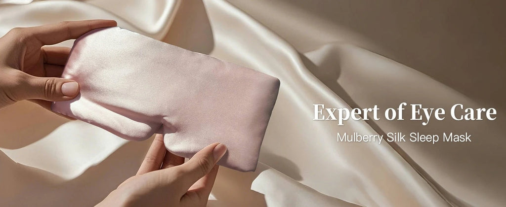 Silk Sleep Mask, Large Eye Cover for Sleeping, Comfortable and Pressure-Free Sleeping Masks for Women Men, Completely Blackout