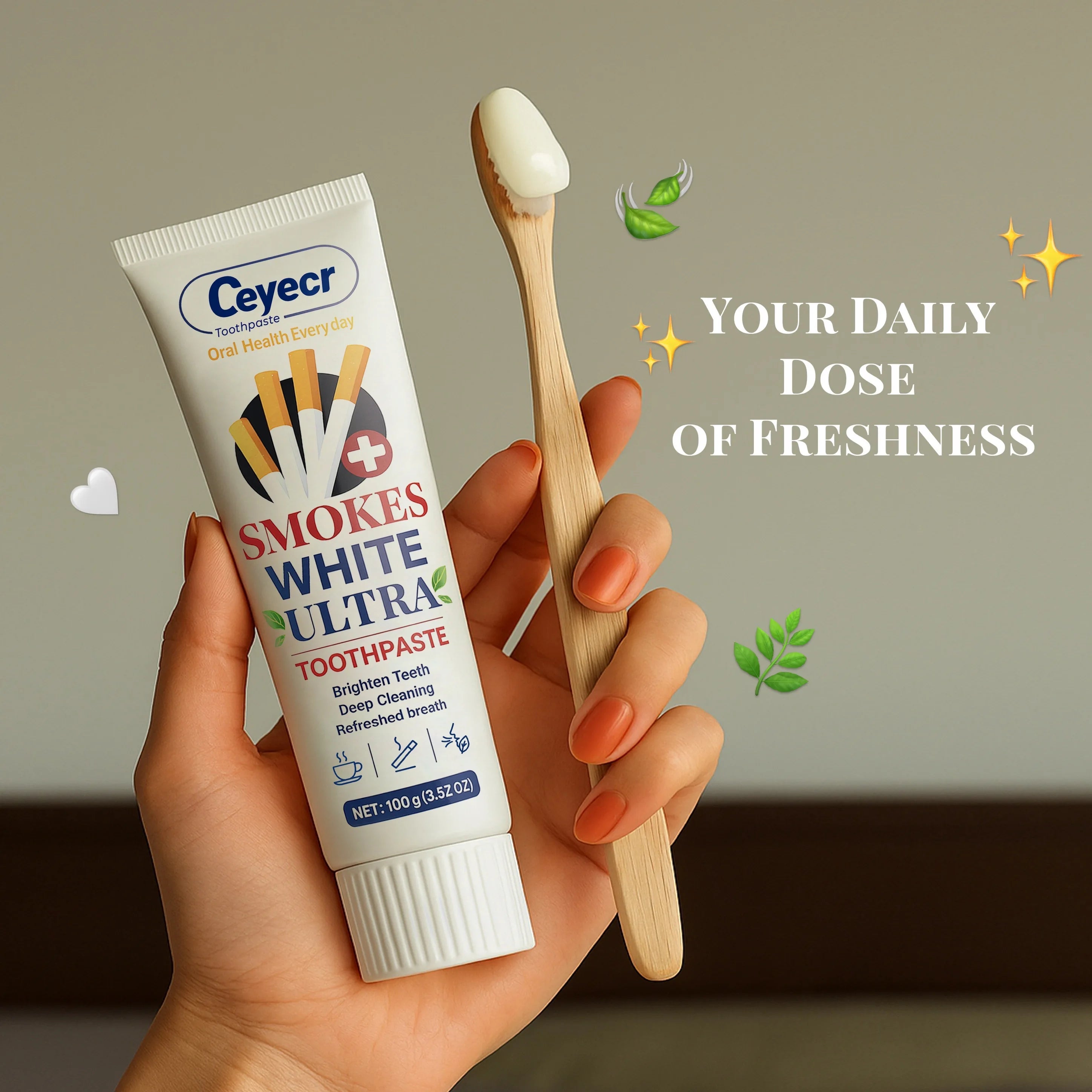 Tidesmit Smokers Toothpaste 100g for whitening teeth and removing cigarette discoloration for fresh breath
