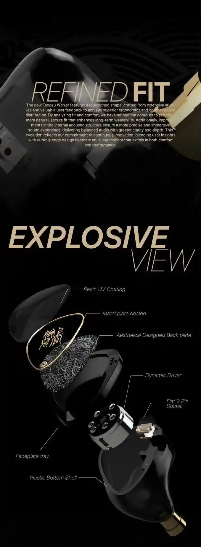 TangZu Waner 2 IEM Wired Earbuds | Balanced Studio Monitor Sound Tidesmit