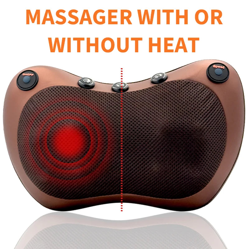 Electric Cervical Neck Massager with Heat Therapy & Spine Support Massage Cushion Tidesmit