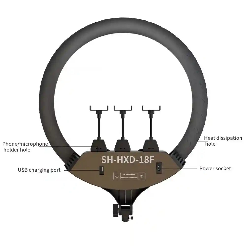 18 Inch LED Ring Light with Adjustable Tripod Stand for Content Creation Tidesmit