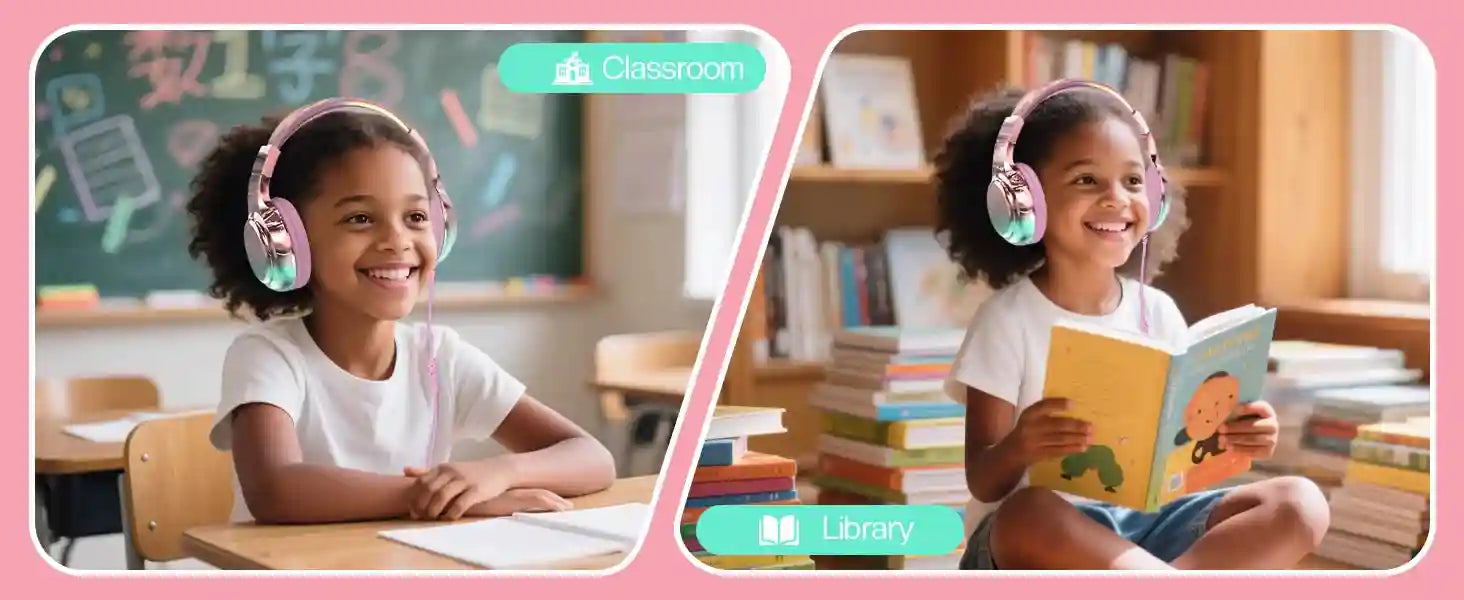 Wired Kids Headphones with Mic | Volume Limited Over-Ear Stereo Tidesmit