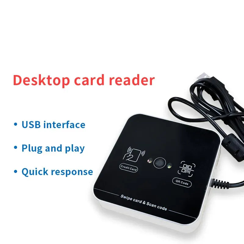 Proximity Contactless RFID Reader 1d 2d  Barcode QR Scanner 125khz 13.56mhz USB Interface QR Code Card Reader