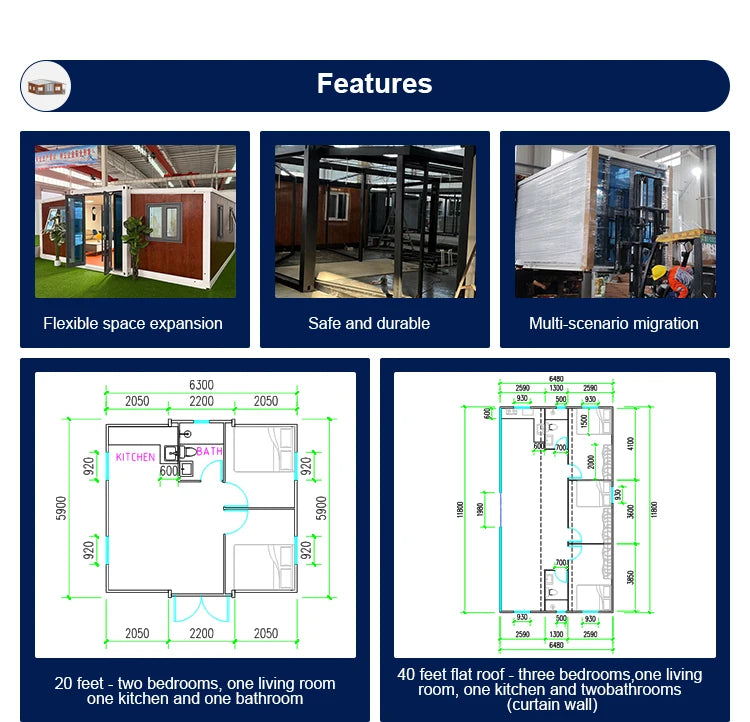 Houses Prefab 3 Bedrooms Luxury Pre Fab House Cheap Tiny Container Prefabricated Mobile Expandable House