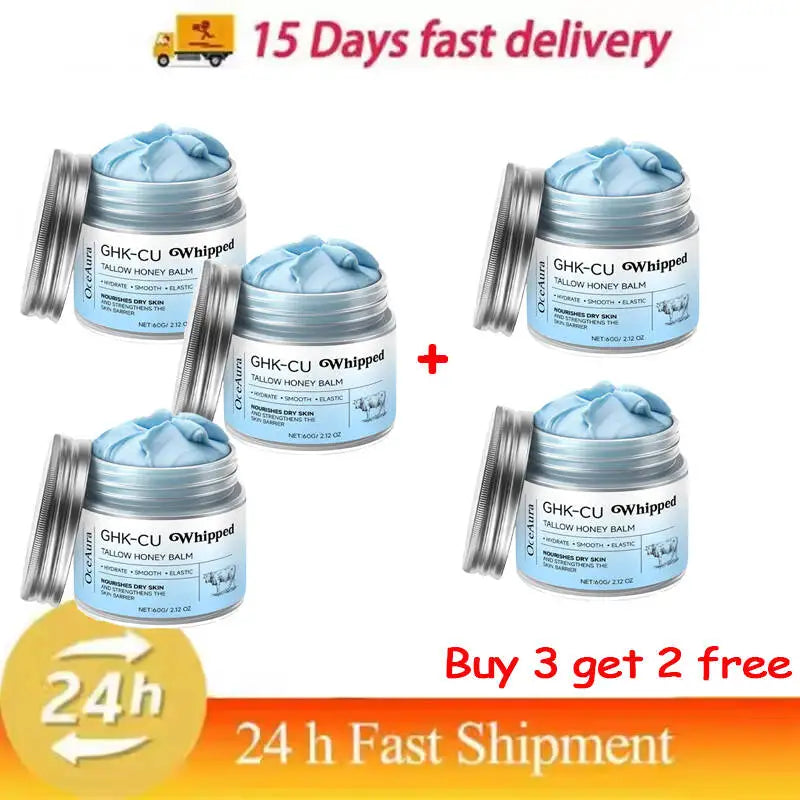 Copper Peptides GHK-Cu Beef Tallow Skin Blue Balm Manuka Honey Face Body Moisturizing Brightening for Mature Dry Sensitive Care