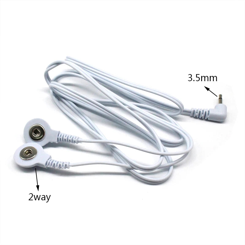 TENS Unit Lead Wire Replacement Cable for Electric Massagers Body Shaping Massage Equipment 1pcs 3.5mm2 way Tidesmit