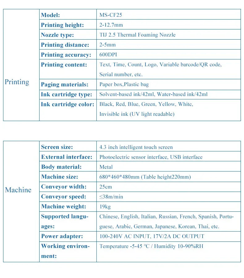 High Quality Online Printer With Paging Function For Bag Box Using Date Time Logo Barcode Printer Factory Price