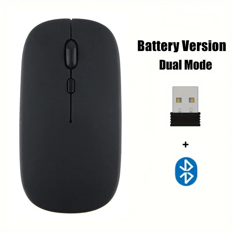Wireless Mouse with 2.4G Bluetooth-compatible Dual Modes, 1600 DPI Adjustable, Silent Clicking, Portable Ergonomic Laptop Mouse