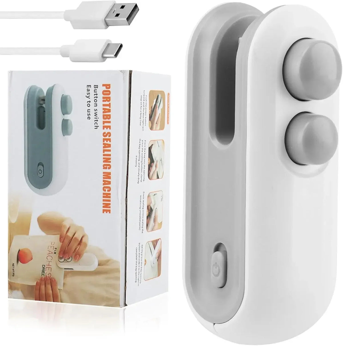 USB Portable Mini Sealer for Snacks Home Use Rechargeable Vacuum Sealer Handheld Food Plastic Packaging Heat Sealer